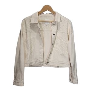 Le Lis cream denim jacket size S